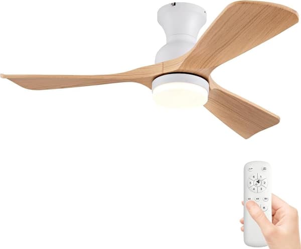 OBOSOE hiljainen kattotuuletin lampulla 76 cm – 28W LED CCT, kaukosäädin, kattotuuletin valaistuksella