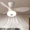 Pikkukuva 1 / 7: OBOSOE hiljainen kattotuuletin lampulla ja kaukosäätimellä – 80 cm LED-tuuletinlamppu keittiöön ja toimistoon