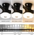 Miniatyrbillede 3 af 7: OBOSOE Silent Loftsventilator med LED-belysning, Dæmpbar Loftslampe med Fjernbetjening, 6 Hastigheder, Vendbar