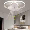 Miniatyrbild 2 av 2: Takfläkt, Modern Design, Dimbar LED-belysning, 6 Hastighetsinställningar,VIT