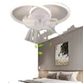 Miniatyrbild 1 av 2: Takfläkt, Modern Design, Dimbar LED-belysning, 6 Hastighetsinställningar,VIT