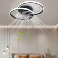 Miniatyrbild 2 av 2: Takfläkt, Modern Design, Dimbar LED-belysning, 6 Hastighetsinställningar,svart