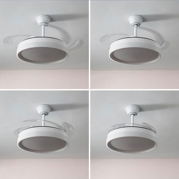 Takfläkt med LED-ljus och 4 utfällbara blad Silteez InnovaGoods Silver 80 W Ø49-104 cm FLÄKT