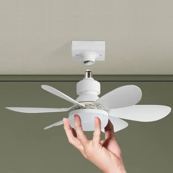 Sexbladig E27 skruvfläktlampa  sovrum vardagsrum takfläktslampa supervind tyst takfläktslampa Tre typer av belysning