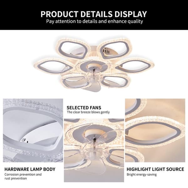 Bomclap Modern Bladlös Inbyggbar Takfläkt 65 cm med LED-belysning - Smart Styrning via App & Fjärrkontroll