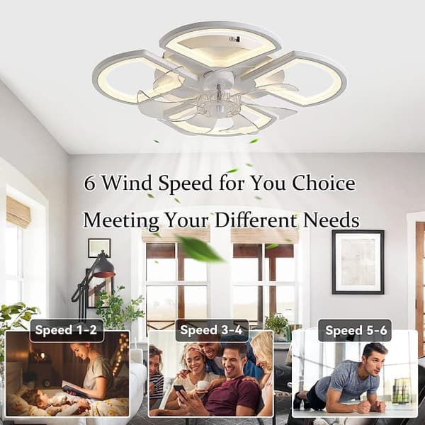 Bomclap Takfläkt 50 cm med LED-belysning - 6 Fläkthastigheter | App- & Fjärrstyrd (Variabel Hastighet