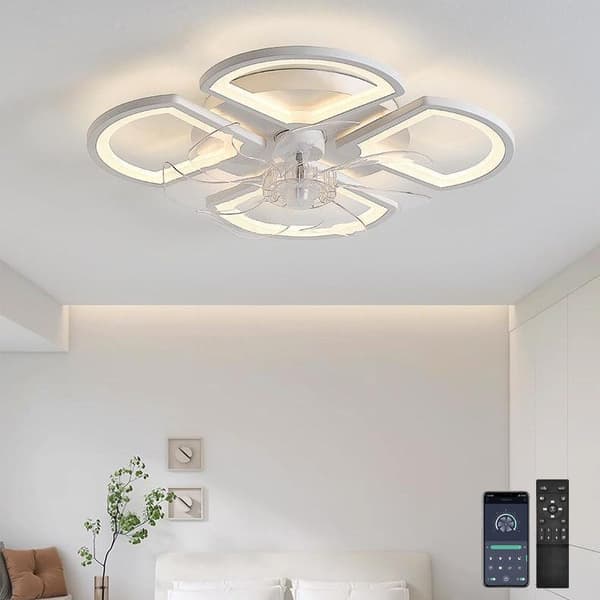 Bomclap Takfläkt 50 cm med LED-belysning - 6 Fläkthastigheter | App- & Fjärrstyrd (Variabel Hastighet