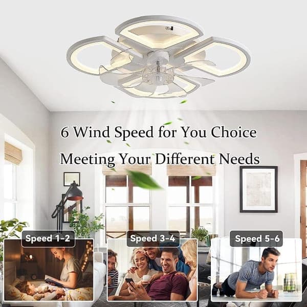 Bomclap Smart Takfläkt 80 cm med Dimmbar LED-lampa - 6 Fläkthastigheter | App & Fjärrkontroll