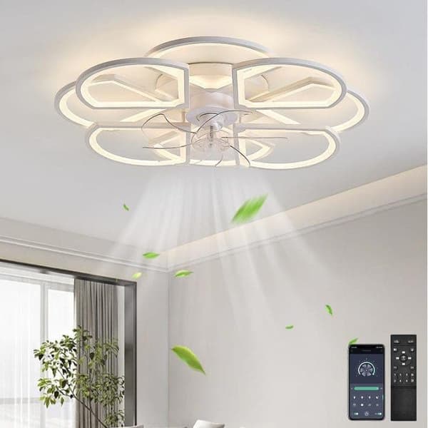 Bomclap Smart Takfläkt 80 cm med Dimmbar LED-lampa - 6 Fläkthastigheter | App & Fjärrkontroll