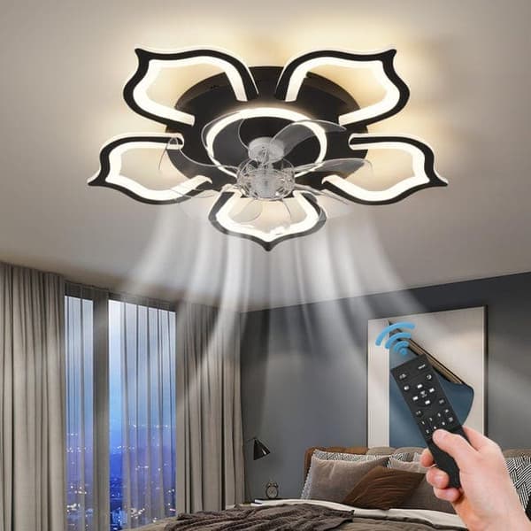 OBOSOE Inbyggd LED-takfläkt 65 cm, fjärrstyrd & appkompatibel – 6 hastigheter, dimbar