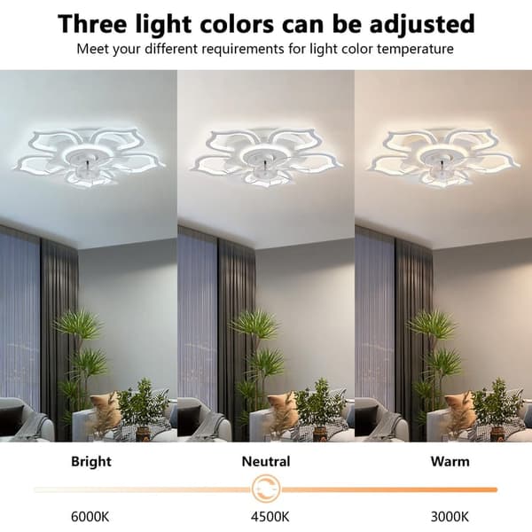 OBOSOE Inbyggd LED-takfläkt 65 cm, fjärrstyrd & appkompatibel – 6 hastigheter, dimbar