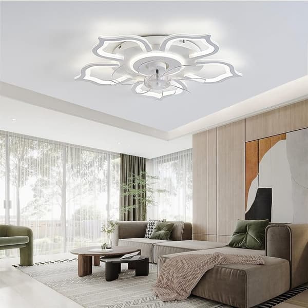 OBOSOE Inbyggd LED-takfläkt 65 cm, fjärrstyrd & appkompatibel – 6 hastigheter, dimbar