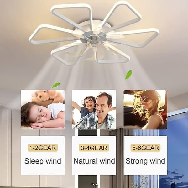 OBOSOE LED-takfläkt 70 cm med fjärrstyrning & app – 6 hastigheter, dimbar