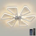 Miniatyrbild 1 av 8: OBOSOE LED-takfläkt 70 cm med fjärrstyrning & app – 6 hastigheter, dimbar