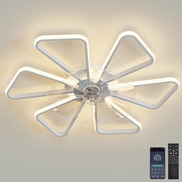 OBOSOE LED-takfläkt 70 cm med fjärrstyrning & app – 6 hastigheter, dimbar