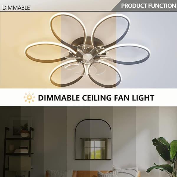 OBOSOE LED-takfläkt 70 cm med fjärrstyrning & app – 6 hastigheter, dimbar