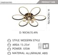 Miniatyrbild 6 av 7: OBOSOE LED-takfläkt 70 cm med fjärrstyrning & app – 6 hastigheter, dimbar