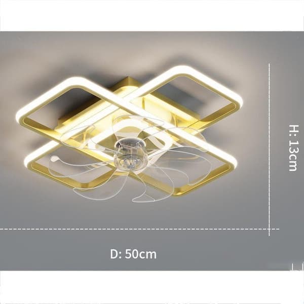 OBOSOE Inbyggd takfläkt 50 cm med LED-belysning – appkompatibel, dimbar, 6 vindstyrkor