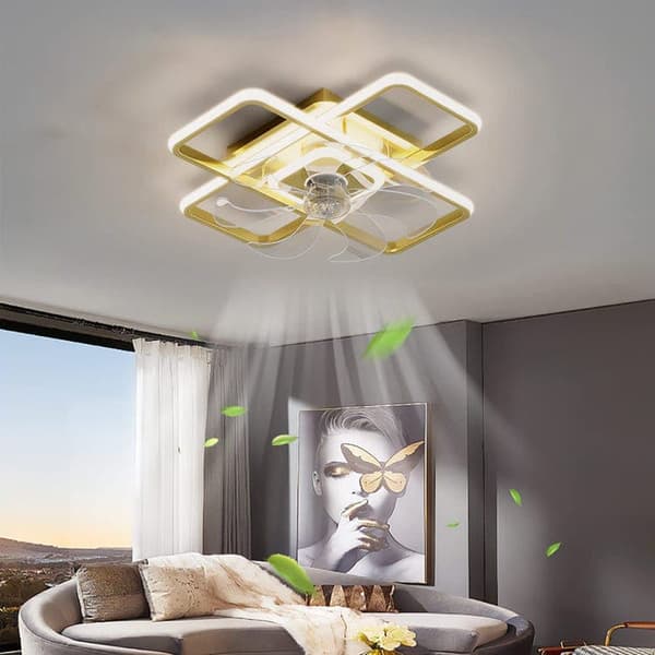 OBOSOE Inbyggd takfläkt 50 cm med LED-belysning – appkompatibel, dimbar, 6 vindstyrkor