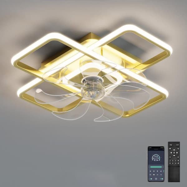 OBOSOE Inbyggd takfläkt 50 cm med LED-belysning – appkompatibel, dimbar, 6 vindstyrkor