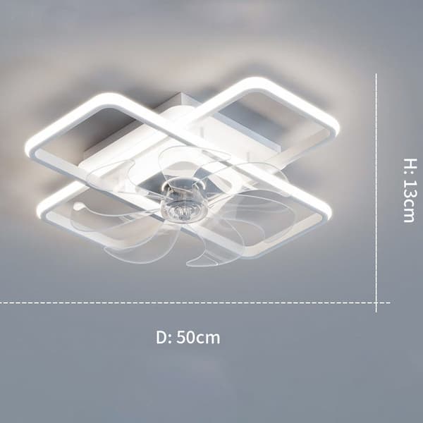 OBOSOE Inbyggd takfläkt 50 cm med LED-belysning – appkompatibel, dimbar, 6 vindstyrkor
