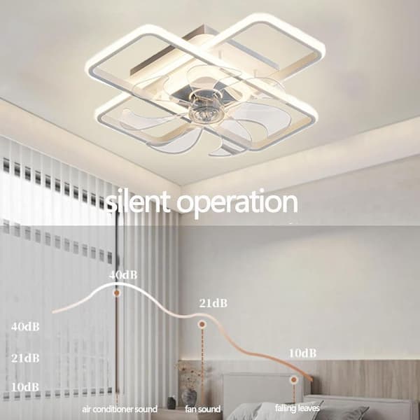 OBOSOE Inbyggd takfläkt 50 cm med LED-belysning – appkompatibel, dimbar, 6 vindstyrkor