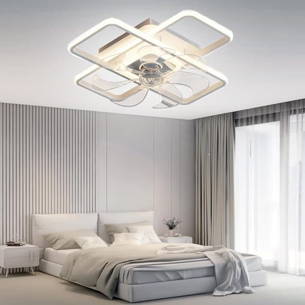 OBOSOE Inbyggd takfläkt 50 cm med LED-belysning – appkompatibel, dimbar, 6 vindstyrkor