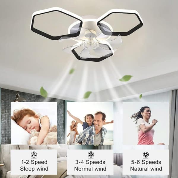 OBOSOE Inbyggd takfläkt 60 cm med LED-plafond – APP & fjärrkontroll, 87 W, dimbar