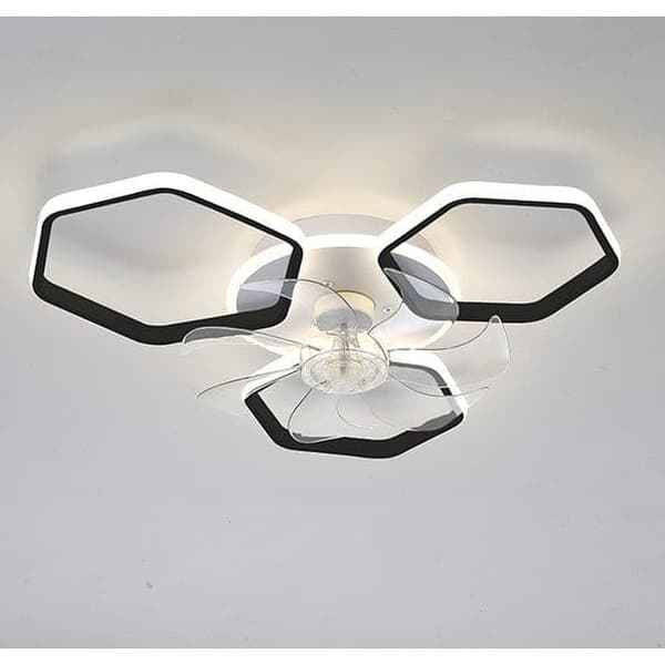 OBOSOE Inbyggd takfläkt 60 cm med LED-plafond – APP & fjärrkontroll, 87 W, dimbar