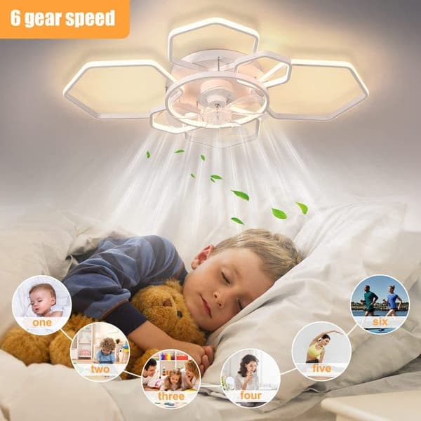 OBOSOE Takfläkt 103 cm med inbyggd LED-belysning – 145 W, 6 hastigheter, dimbar, fjärrkontroll & appstyrning