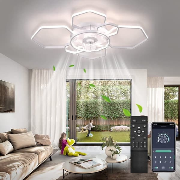 OBOSOE Takfläkt 103 cm med inbyggd LED-belysning – 145 W, 6 hastigheter, dimbar, fjärrkontroll & appstyrning