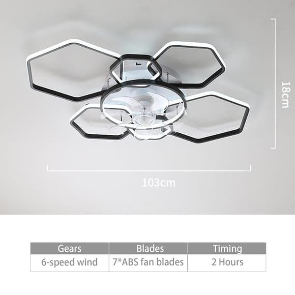 OBOSOE Takfläkt 103 cm med inbyggd LED-belysning – 145 W, 6 hastigheter, dimbar, fjärrkontroll & appstyrning
