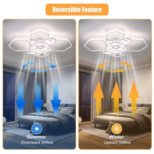 OBOSOE Takfläkt 103 cm med inbyggd LED-belysning – 145 W, 6 hastigheter, dimbar, fjärrkontroll & appstyrning