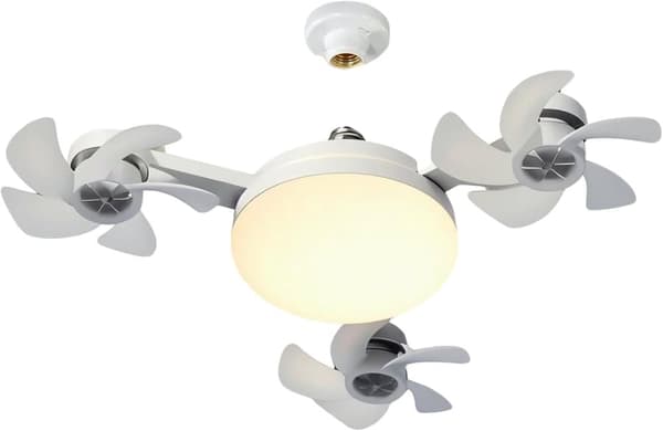 Lollanda 2-i-1 takfläkt med fläktlampa – E27-sockel, fjärrkontroll, 3 färgtemperaturer och 3 hastigheter, för sovrum och kök