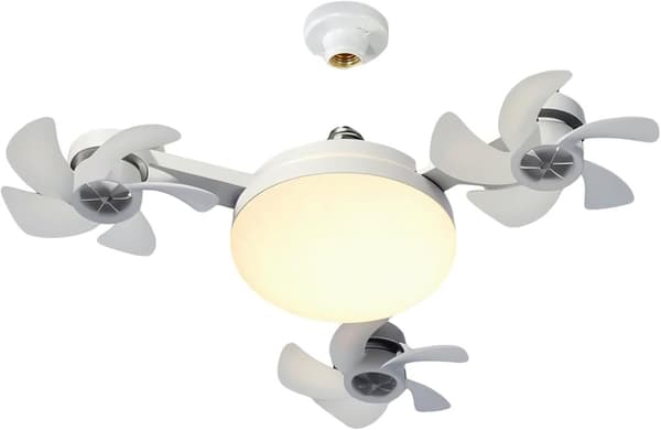 Lollanda 2-i-1 takfläkt med fläktlampa – E27-sockel, fjärrkontroll, 3 färgtemperaturer och 3 hastigheter, för sovrum och kök