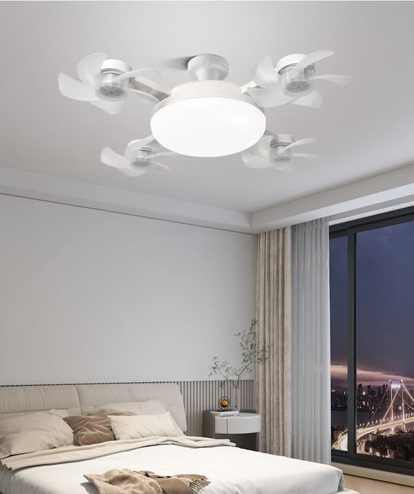 Lollanda 2-i-1 takfläkt med fläktlampa – E27-sockel, fjärrkontroll, 3 färgtemperaturer och 3 hastigheter, för sovrum och kök