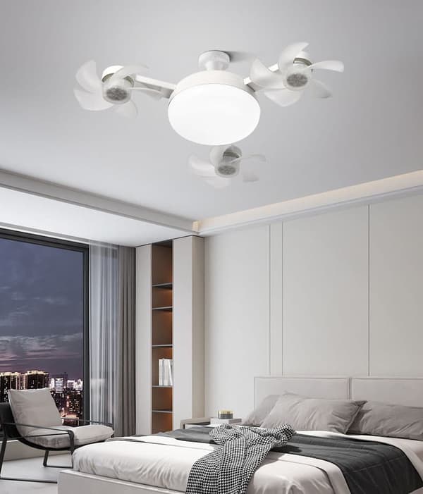 Lollanda 2-i-1 takfläkt med fläktlampa – E27-sockel, fjärrkontroll, 3 färgtemperaturer och 3 hastigheter, för sovrum och kök