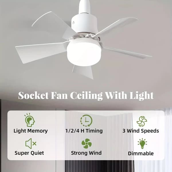 OBOSOE Takfläkt med Lampa och Fjärrkontroll, Dimmbar LED Fläktlampa 16,5" för Sovrum/Vardagsrum