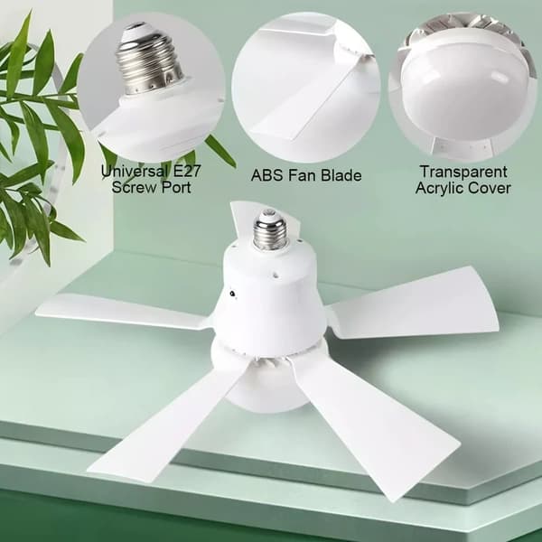 OBOSOE Takfläkt med Lampa och Fjärrkontroll, Dimmbar LED Fläktlampa 16,5" för Sovrum/Vardagsrum