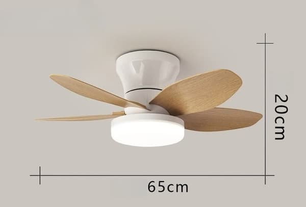 OBOSOE Tyst Takfläkt med Lampa, 65/88/100 cm Flush Montering, Takfläkt med Belysning och Fjärrkontroll