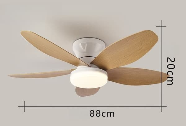 OBOSOE Tyst Takfläkt med Lampa, 65/88/100 cm Flush Montering, Takfläkt med Belysning och Fjärrkontroll