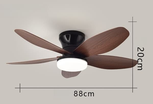 OBOSOE Tyst Takfläkt med Lampa, 65/88/100 cm Flush Montering, Takfläkt med Belysning och Fjärrkontroll