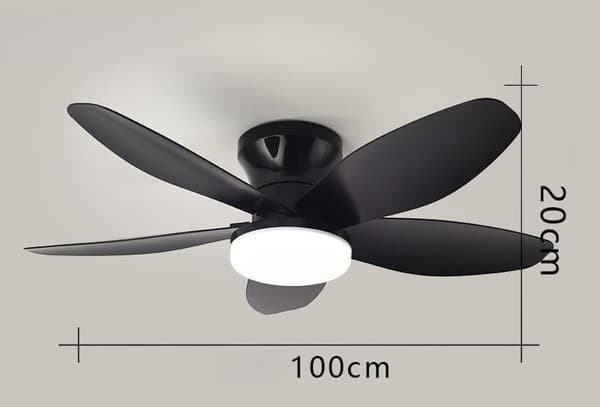 OBOSOE Tyst Takfläkt med Lampa, 65/88/100 cm Flush Montering, Takfläkt med Belysning och Fjärrkontroll