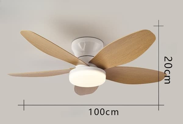 OBOSOE Tyst Takfläkt med Lampa, 65/88/100 cm Flush Montering, Takfläkt med Belysning och Fjärrkontroll