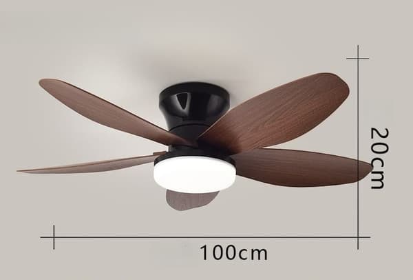 OBOSOE Tyst Takfläkt med Lampa, 65/88/100 cm Flush Montering, Takfläkt med Belysning och Fjärrkontroll