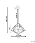 Miniatyrbild 3 av 7: Taklampa Svart Metall 1 Lampa Burform Geometrisk Öppen trådskärm