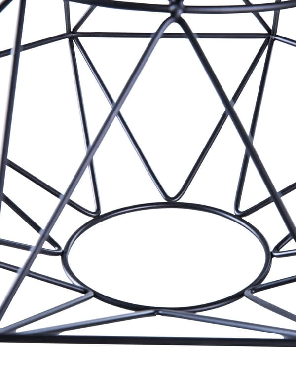 Taklampa Svart Metall 1 Lampa Burform Geometrisk Öppen trådskärm