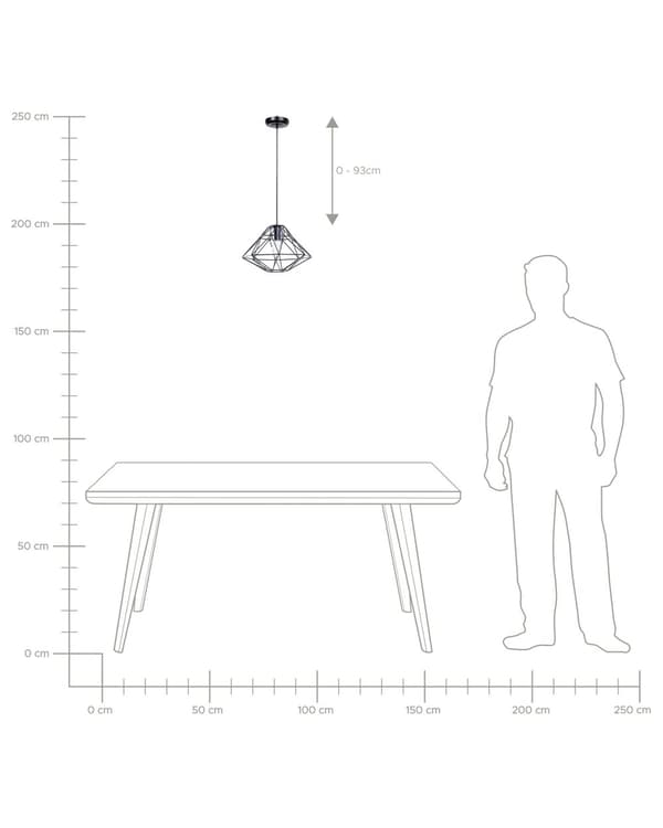 Taklampa Svart Metall 1 Lampa Burform Geometrisk Öppen trådskärm