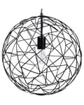 Miniatyrbild 1 av 7: Taklampa Svart Metall Öppen Rund Trådskärm Metall Industriell Design