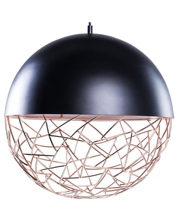 Hängande Lampa 1 Ljus Glob Svart Modern